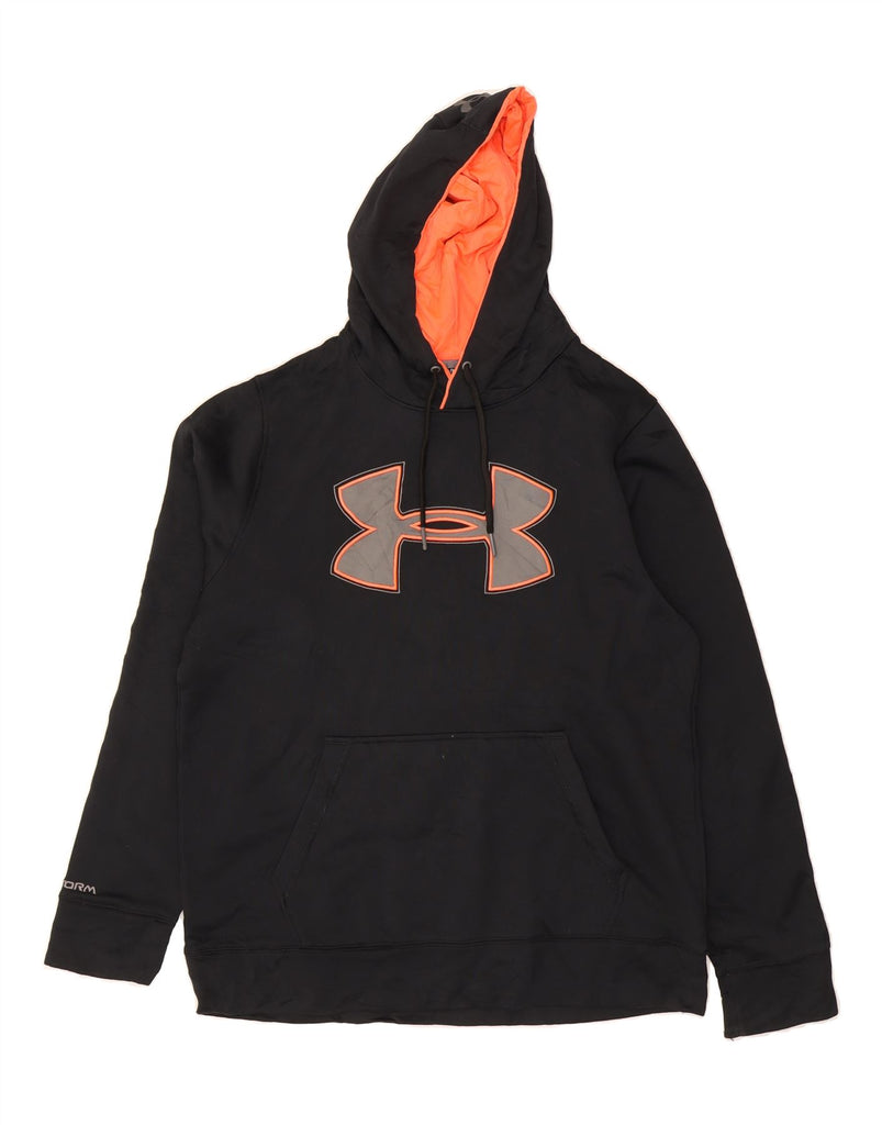 UNDER ARMOUR Mens Graphic Hoodie Jumper Medium Black Vintage Under Armour and Second-Hand Under Armour from Messina Hembry 