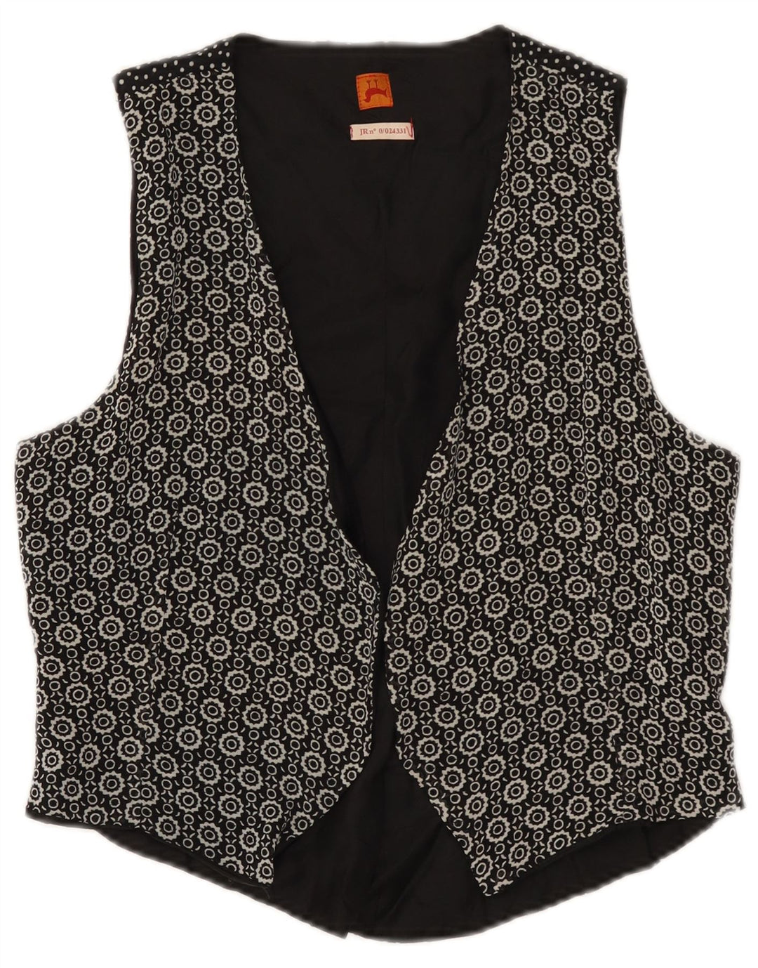 Vintage Womens Waistcoat IT 46 Large Black Geometric