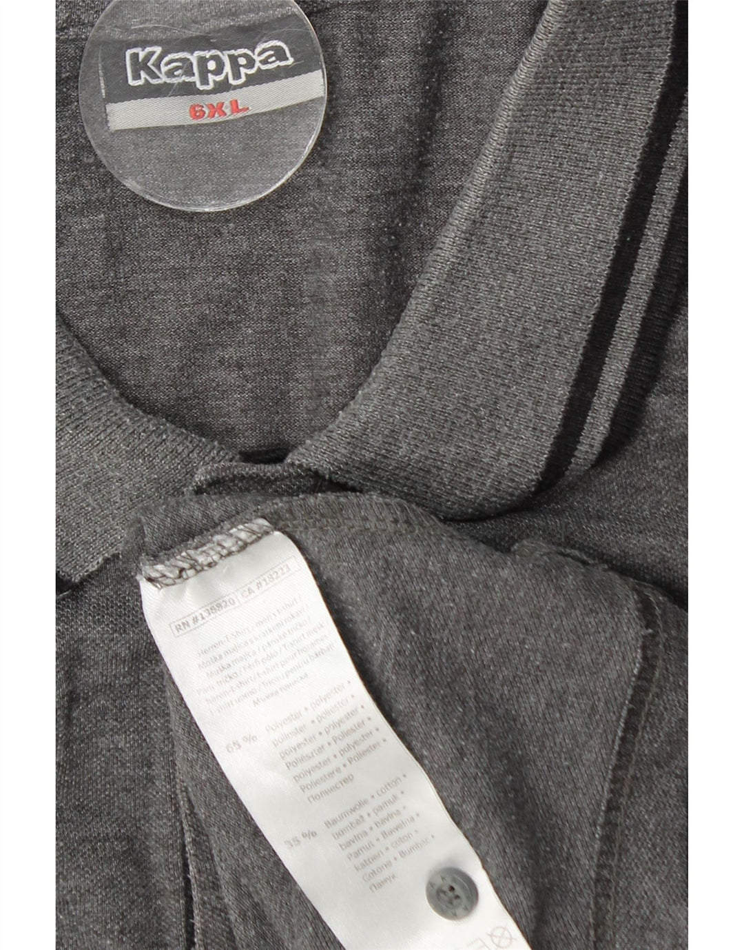 KAPPA Mens Polo Shirt 6XL Grey Polyester