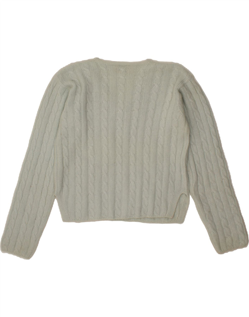 ALPHA MASSIMO REBECCHI Womens Crop V-Neck Jumper Sweater UK 12 Medium Blue Vintage Alpha Massimo Rebecchi and Second-Hand Alpha Massimo Rebecchi from Messina Hembry 