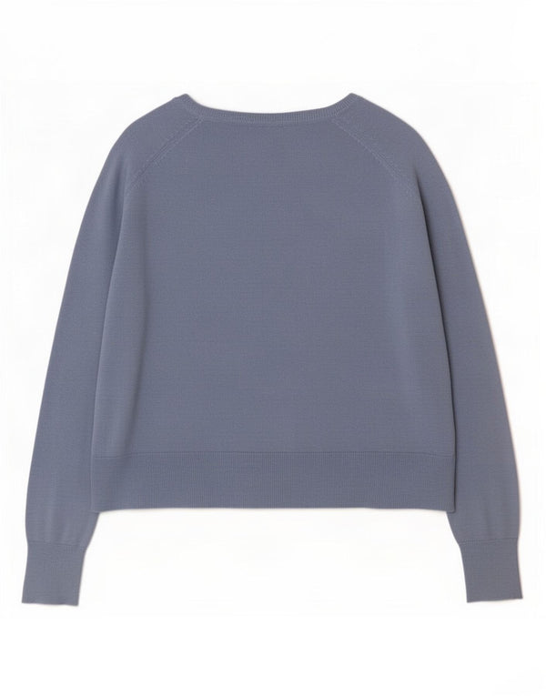 Zara Womens Oversized Boat Neck Jumper Sweater UK 10 Small Blue Viscose