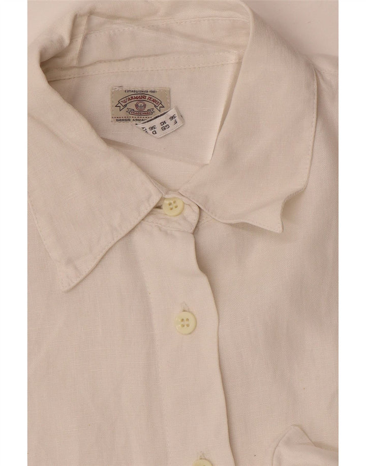 Armani Jeans Womens Oversized Shirt UK 10 Small White