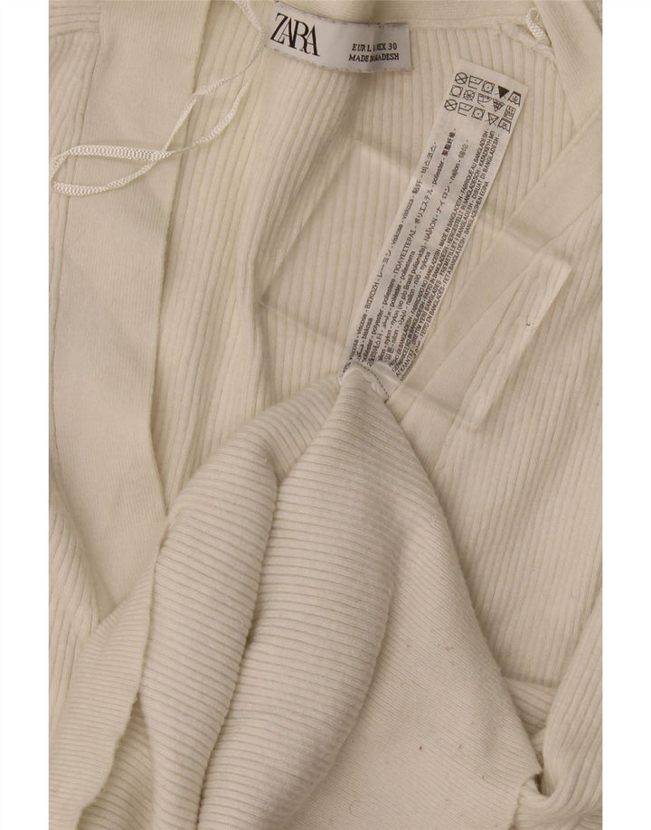 Zara Womens Oversized Cardigan Sweater UK 16 Large Off White Viscose