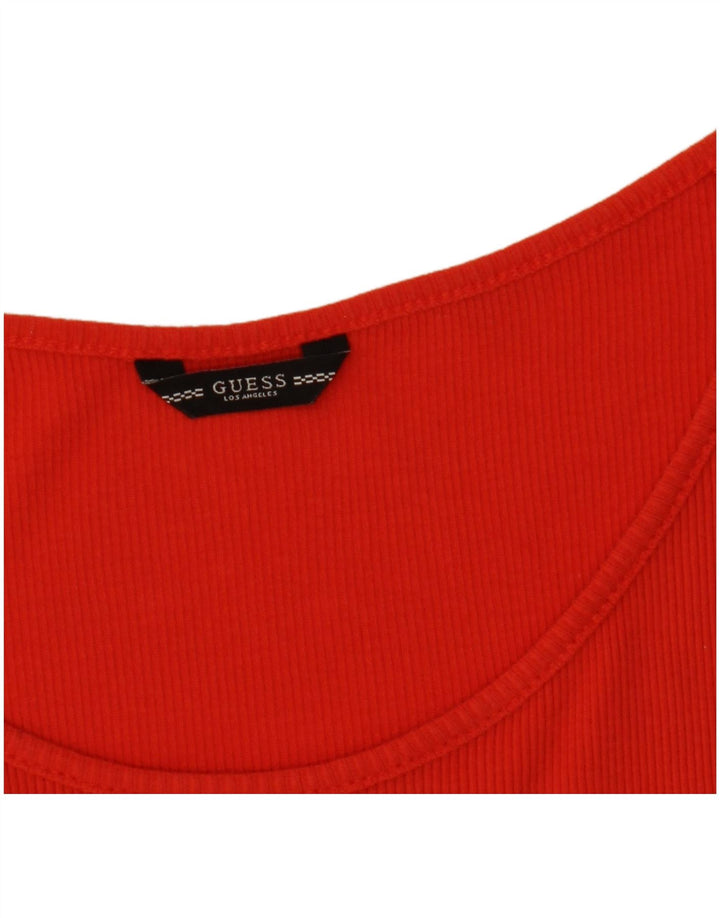 Guess Womens Graphic Vest Top UK 12 Medium Red