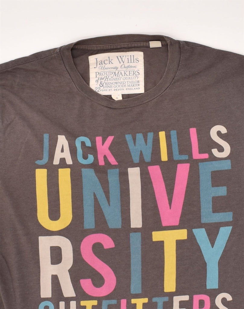 JACK WILLS Mens Graphic T-Shirt Top Small Grey Cotton | Vintage Jack Wills | Thrift | Second-Hand Jack Wills | Used Clothing | Messina Hembry 