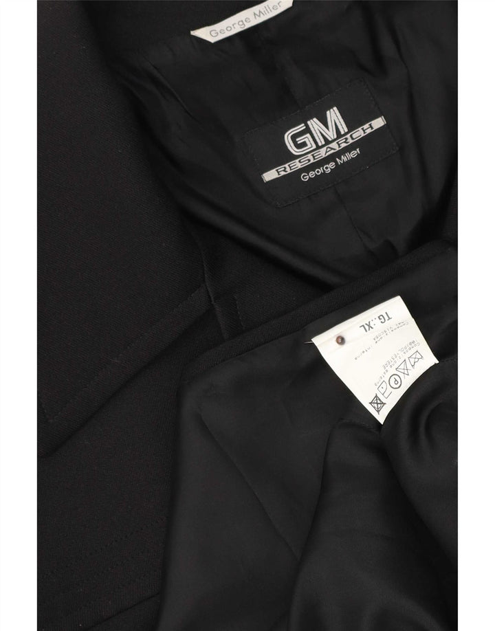GEORGE MILLER Mens 4 Button Blazer Jacket UK 42 XL Black Polyester