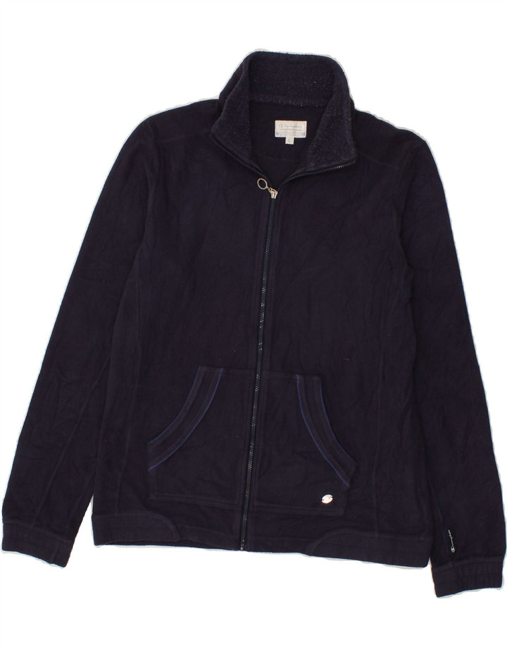 CHAMPION Womens Fleece Jacket UK 14 Large Navy Blue Polyester Vintage Champion and Second-Hand Champion from Messina Hembry 