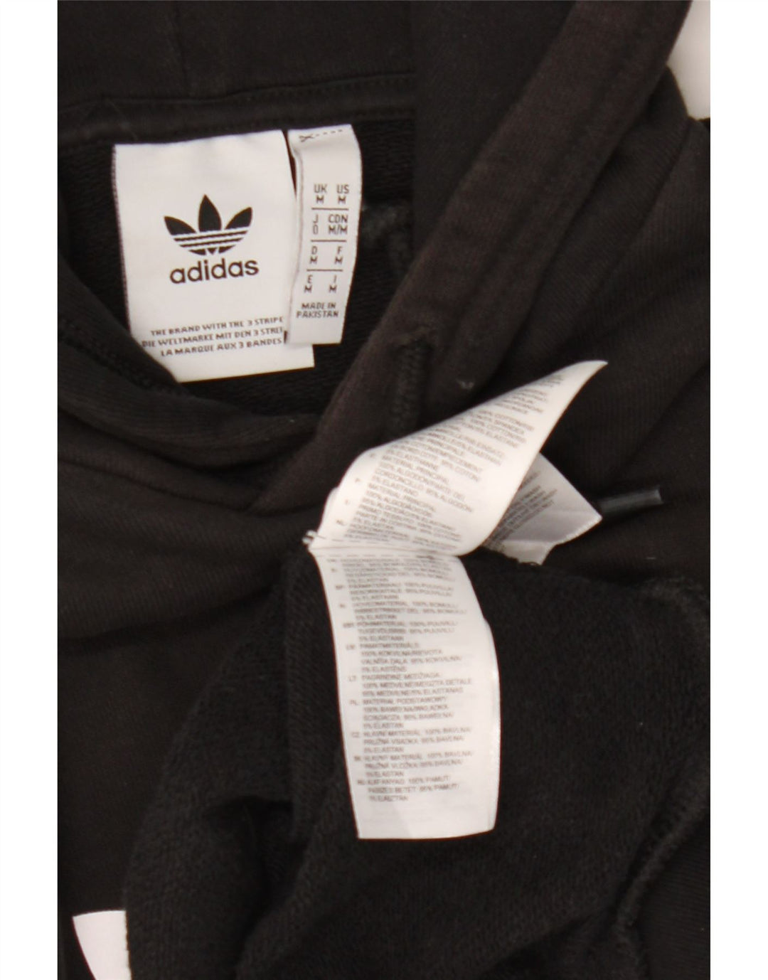 ADIDAS Mens Graphic Hoodie Jumper Medium Black Cotton Vintage Adidas and Second-Hand Adidas from Messina Hembry 