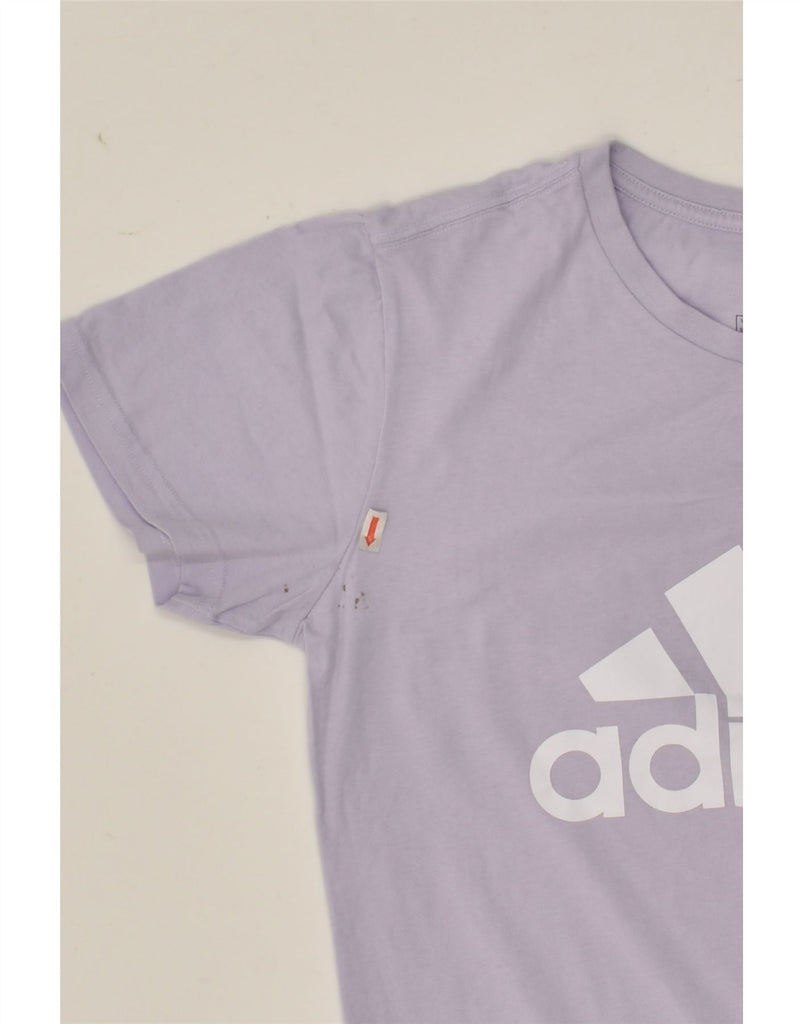 ADIDAS Womens Graphic T-Shirt Top UK 12/14 Medium Purple Cotton | Vintage Adidas | Thrift | Second-Hand Adidas | Used Clothing | Messina Hembry 