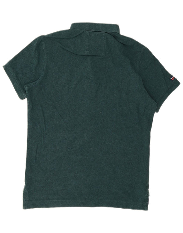 Superdry Mens Polo Shirt Large Green Cotton