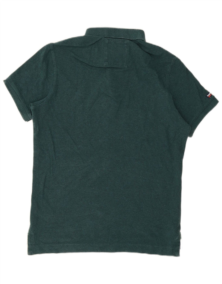 Superdry Mens Polo Shirt Large Green Cotton