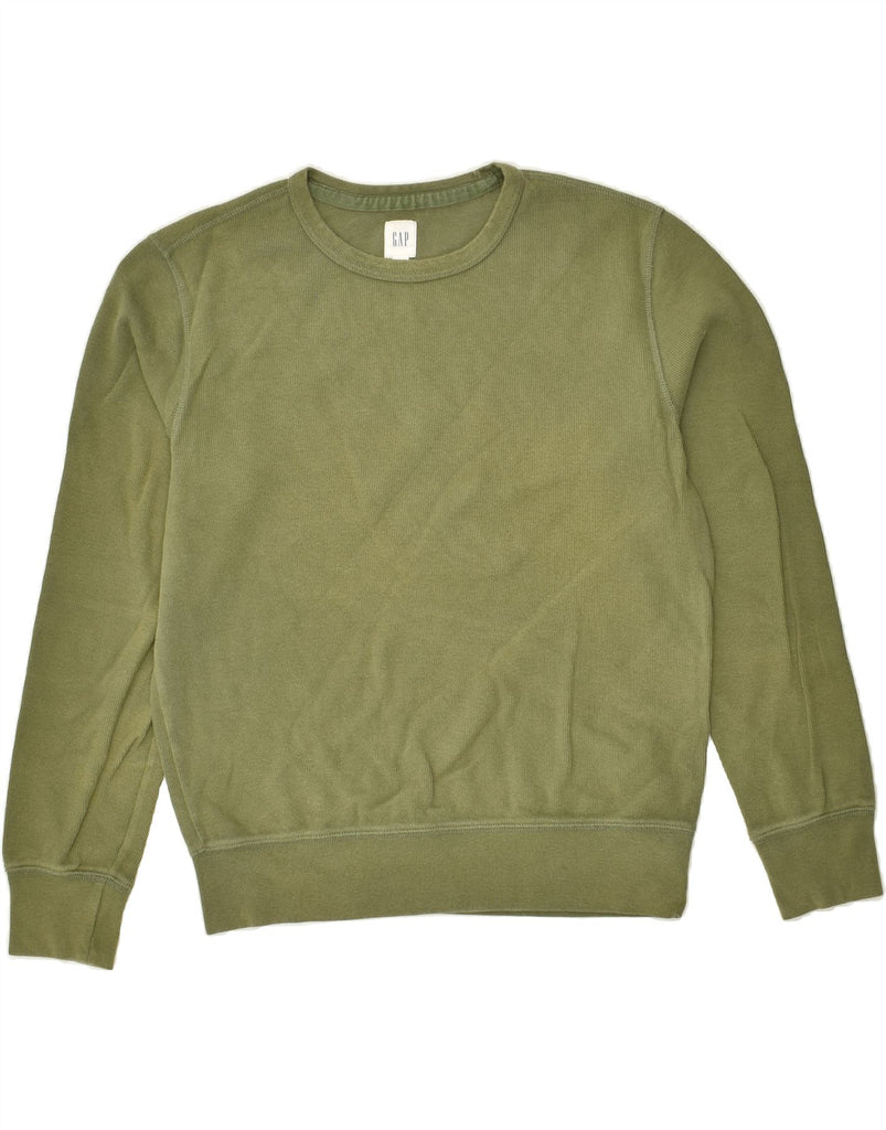 GAP Mens Boat Neck Jumper Sweater Small Green Cotton | Vintage Gap | Thrift | Second-Hand Gap | Used Clothing | Messina Hembry 