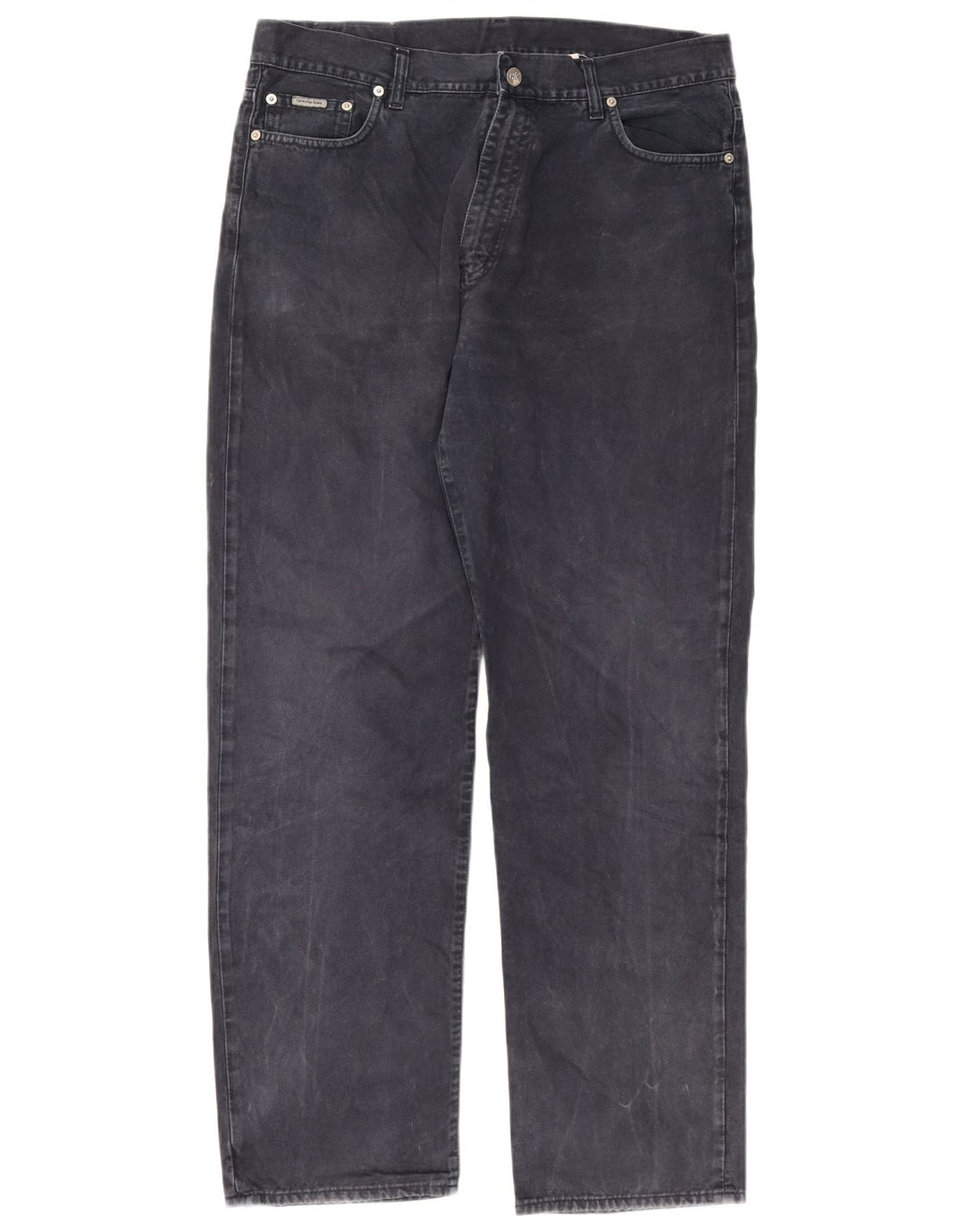 Calvin Klein Mens Straight Jeans W38 L32 Navy Blue Cotton