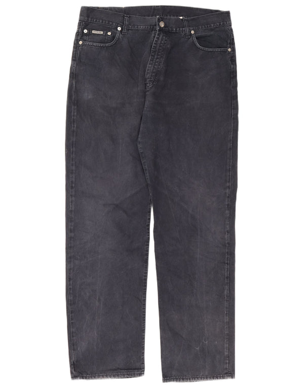 Calvin Klein Mens Straight Jeans W38 L32 Navy Blue Cotton