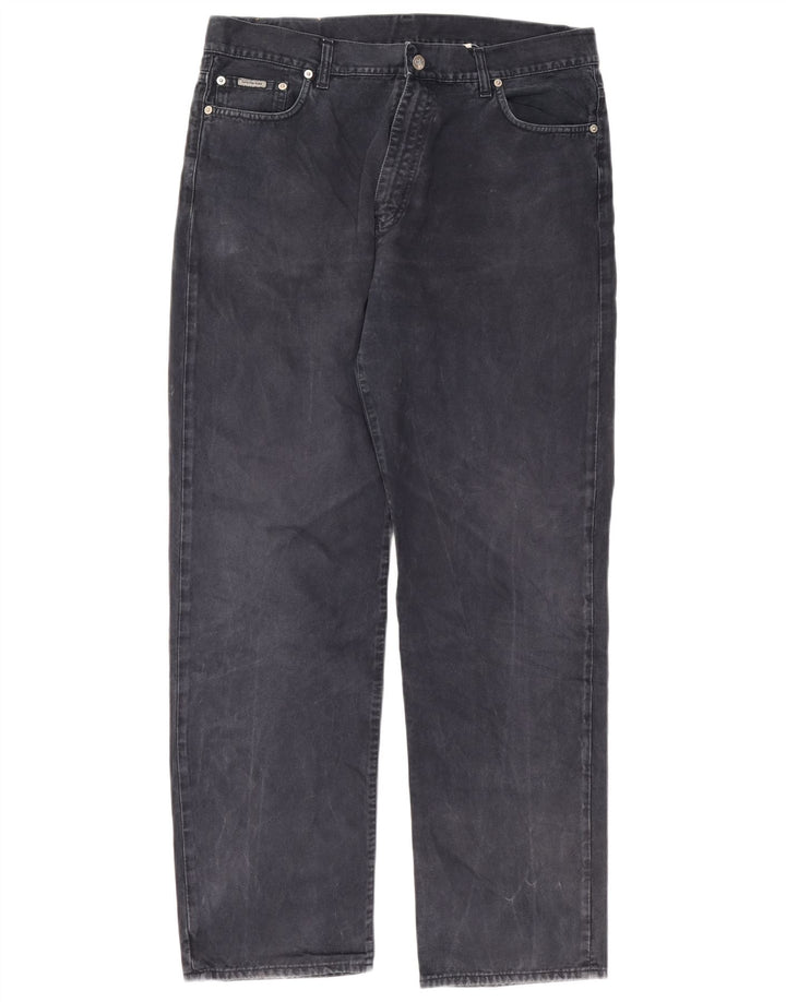 Calvin Klein Mens Straight Jeans W38 L32 Navy Blue Cotton