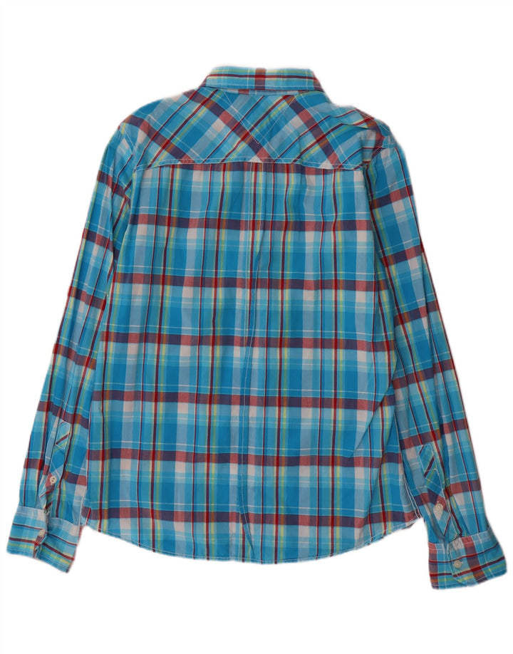 Tommy Hilfiger Mens Shirt Large Blue Check Cotton