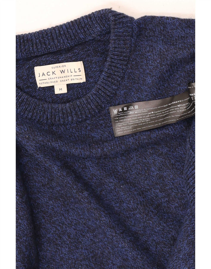 Jack Wills Mens Crew Neck Jumper Sweater Medium Navy Blue Flecked