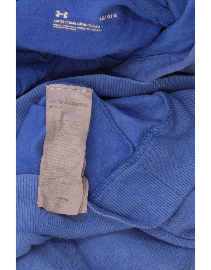 Under Armour Mens Hoodie Jumper Large Blue Cotton