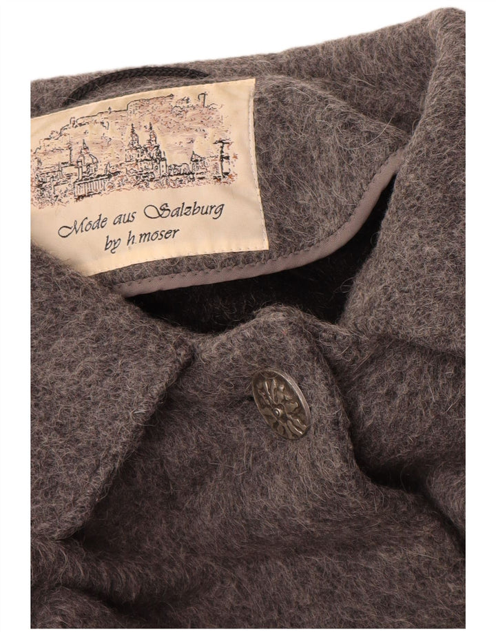 H.MOSER Womens Poncho Coat EU 44 XL Grey Wool