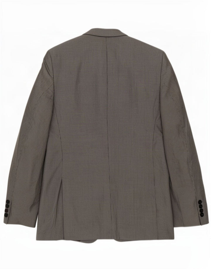Zara Mens 2 Button Blazer Jacket EU 52 Large Grey Pinstripe