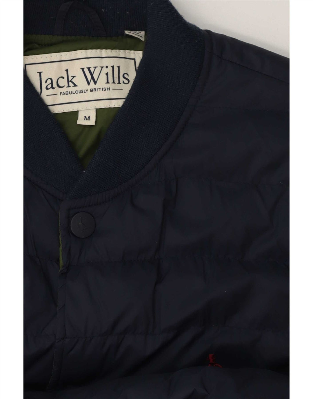 Jack Wills Mens Padded Bomber Jacket UK 38 Medium Navy Blue