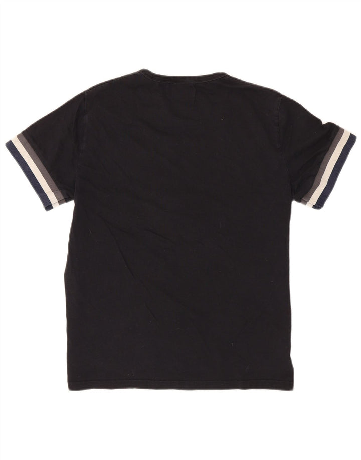 Fred Perry Mens T-Shirt Top Medium Black Colourblock Cotton