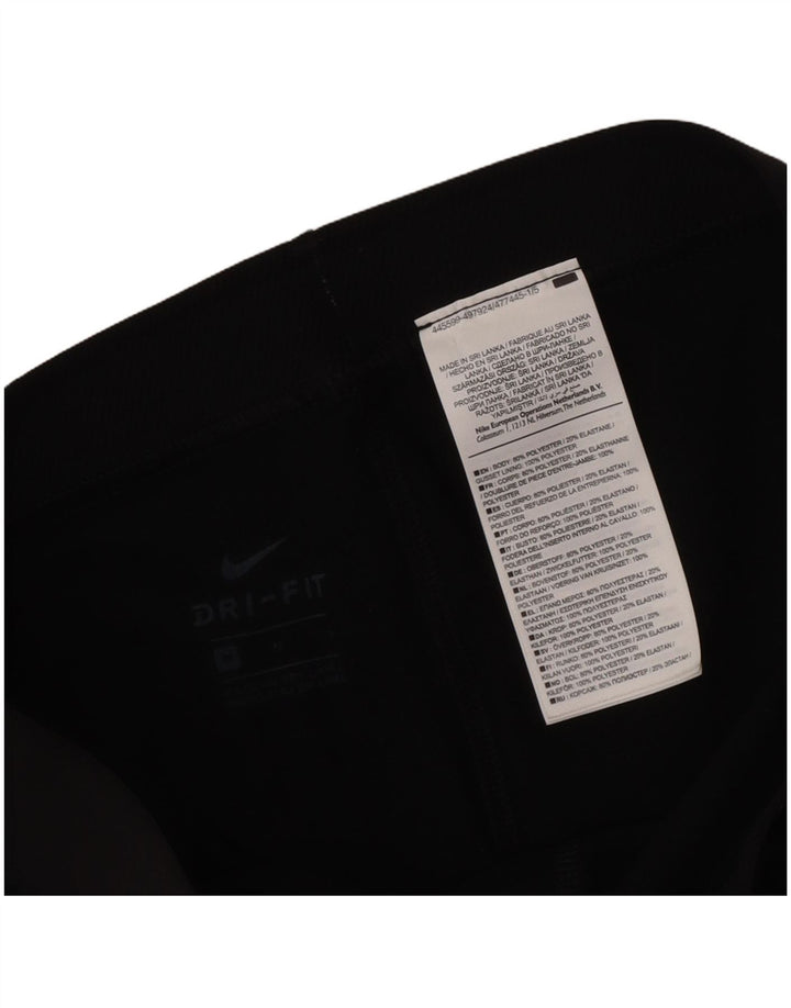 Nike Womens Dri Fit Graphic Leggings UK 12 Medium Black Geometric