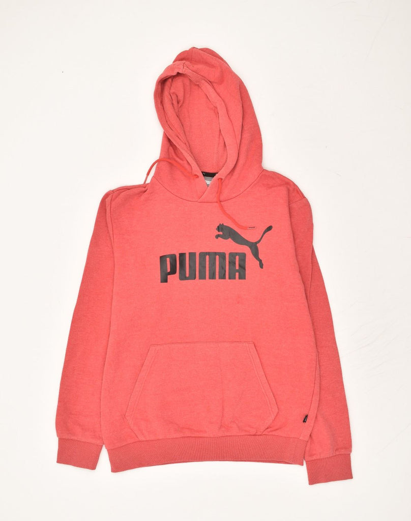 PUMA Mens Graphic Hoodie Jumper Small Red Cotton | Vintage Puma | Thrift | Second-Hand Puma | Used Clothing | Messina Hembry 