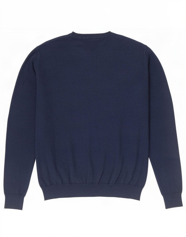 Guess Boys Crew Neck Jumper Sweater 15-16 Years Navy Blue Cotton
