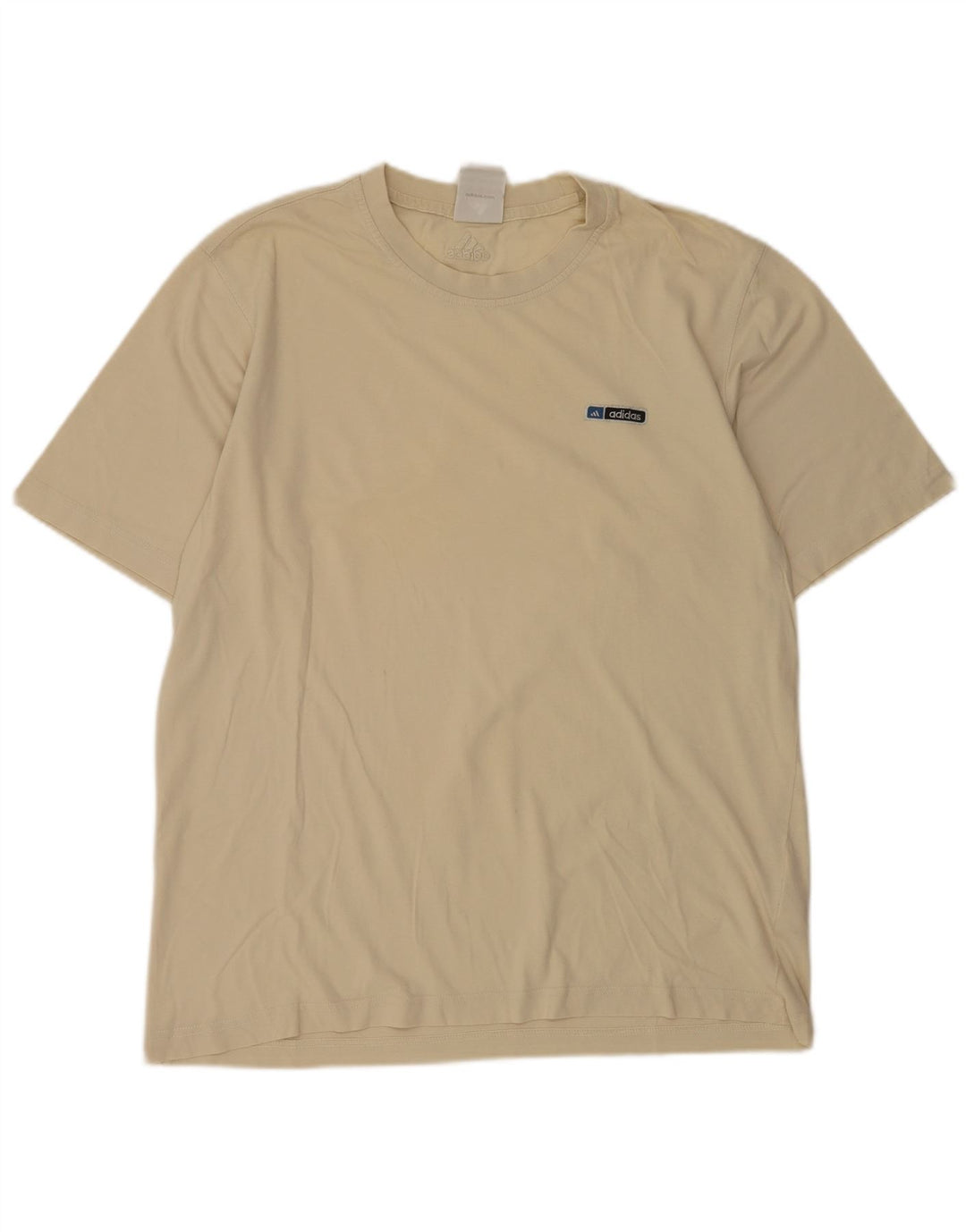 Adidas Mens T-Shirt Top Medium Beige Cotton