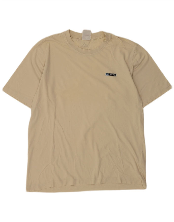 Adidas Mens T-Shirt Top Medium Beige Cotton