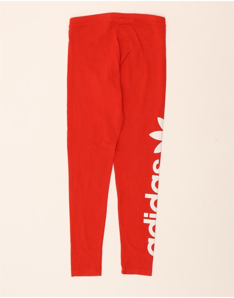 ADIDAS Womens Graphic Leggings UK 10 Small Red Vintage Adidas and Second-Hand Adidas from Messina Hembry 