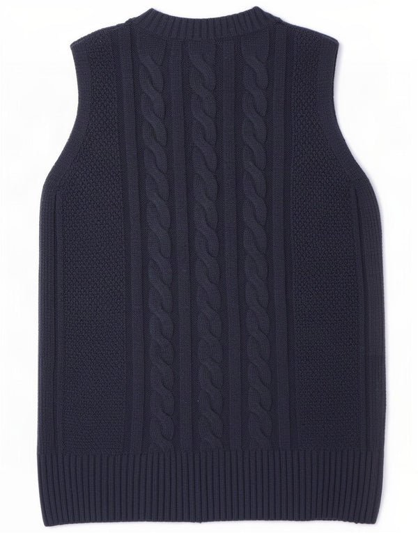 Marks & Spencer Womens Vest Tank Top UK 10 Small Navy Blue Polyester