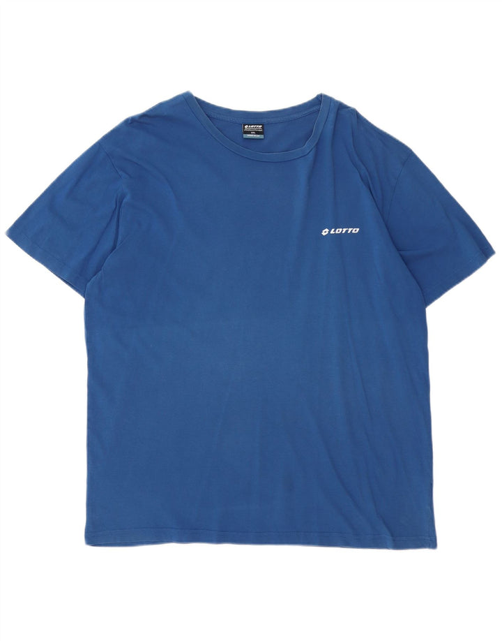 Lotto Mens T-Shirt Top 2XL Blue Cotton