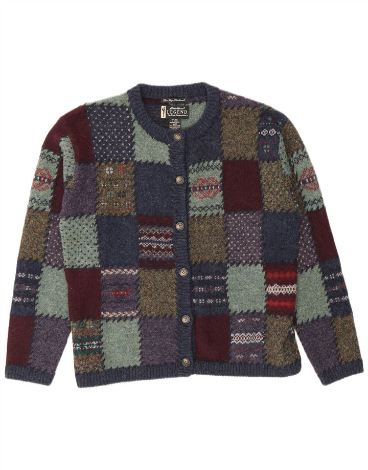 Eddie Bauer Womens Cardigan Sweater UK 14 Medium Multicoloured Patchwork