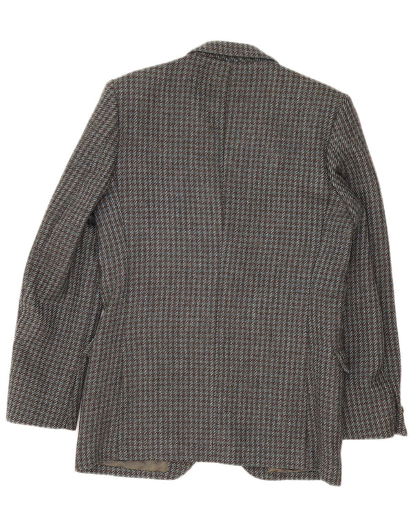 Vintage Mens 2 Button Blazer Jacket IT 46 Small Grey Houndstooth