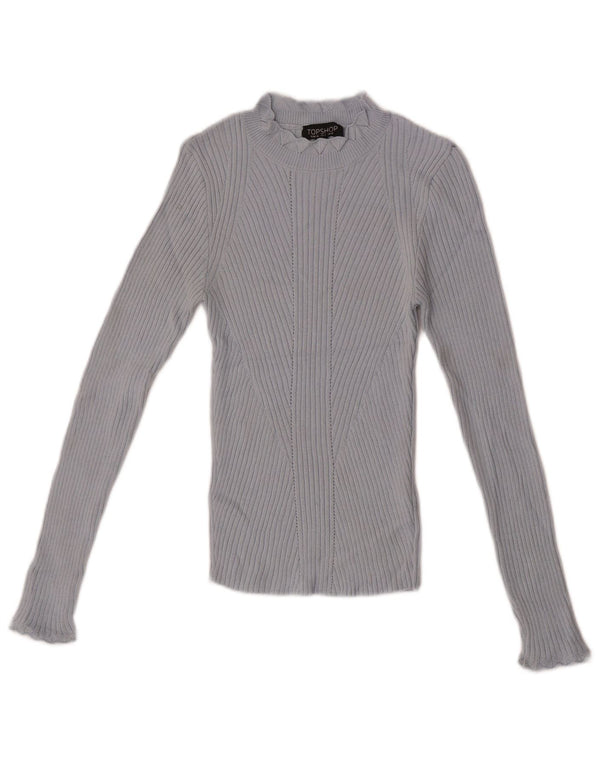 Topshop Womens Turtle Neck Jumper Sweater UK 8 Small  Blue Acrylic
