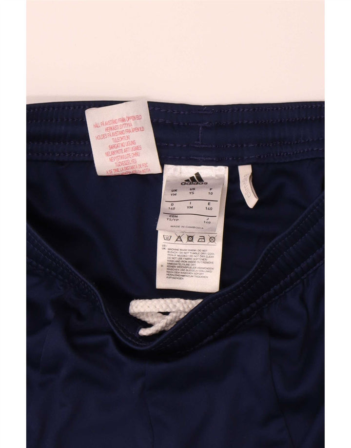 Adidas Boys Sport Shorts 9-10 Years Medium Navy Blue Colourblock Polyester