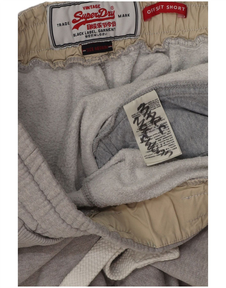 Superdry Mens Graphic Sport Shorts Medium Grey Cotton