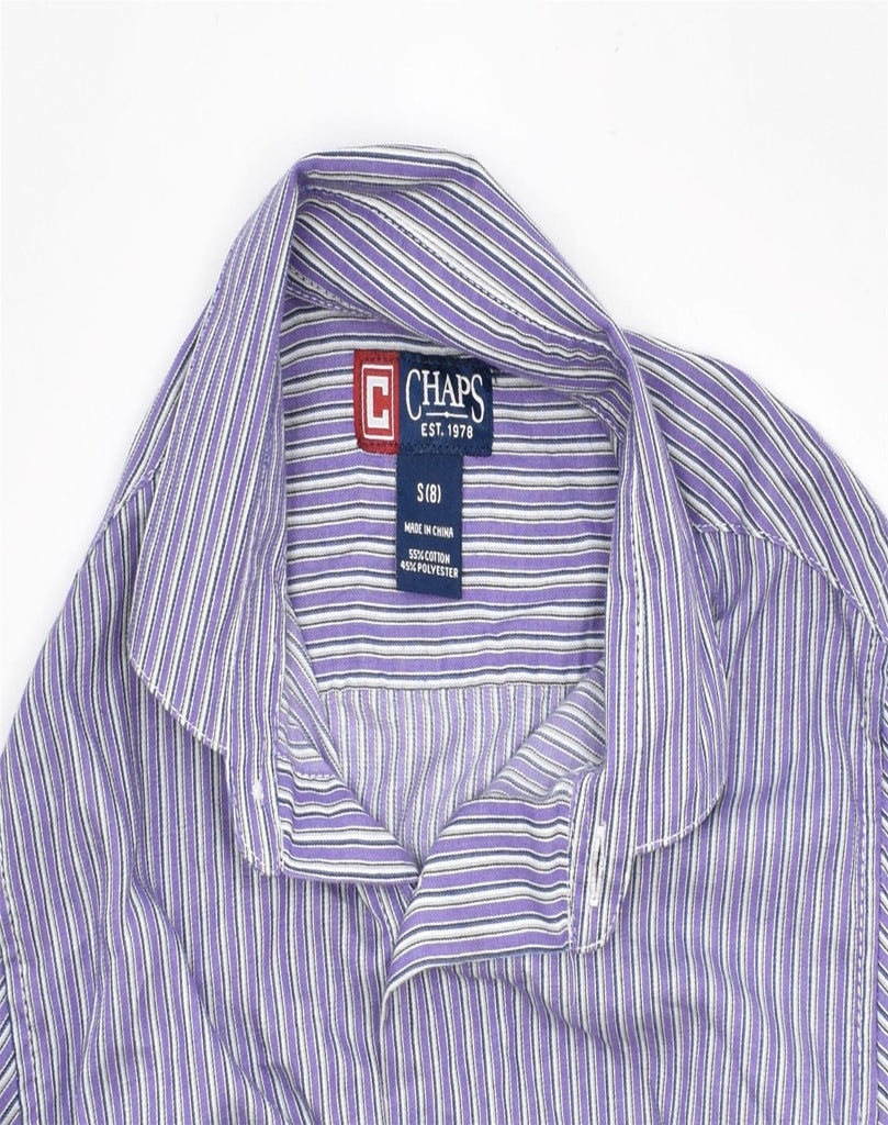 CHAPS Boys Shirt 7-8 Years Small Purple Striped Cotton | Vintage | Thrift | Second-Hand | Used Clothing | Messina Hembry 