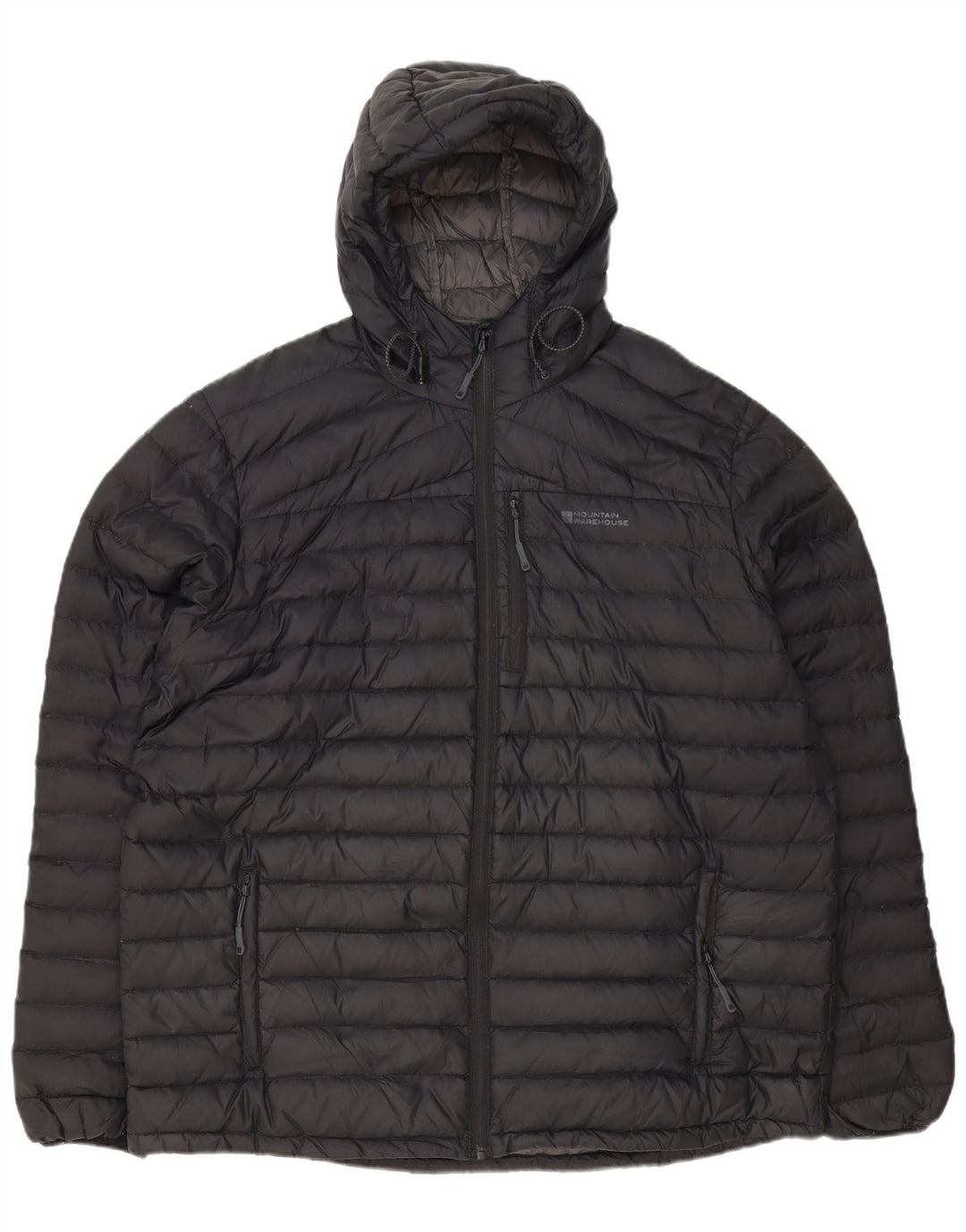 MOUNTAIN WAREHOUSE Mens Hooded Padded Jacket UK 42 XL Black Polyester