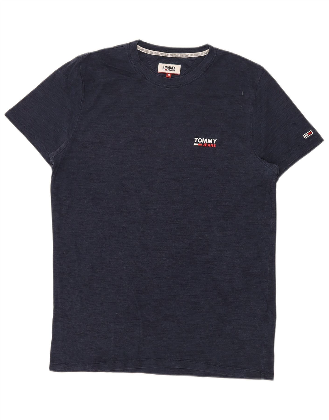 TOMMY HILFIGER Mens T-Shirt Top Medium Navy Blue Lyocell