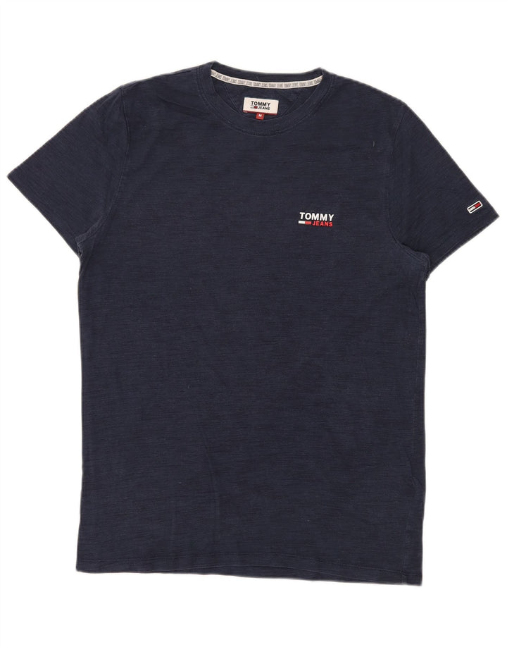 TOMMY HILFIGER Mens T-Shirt Top Medium Navy Blue Lyocell
