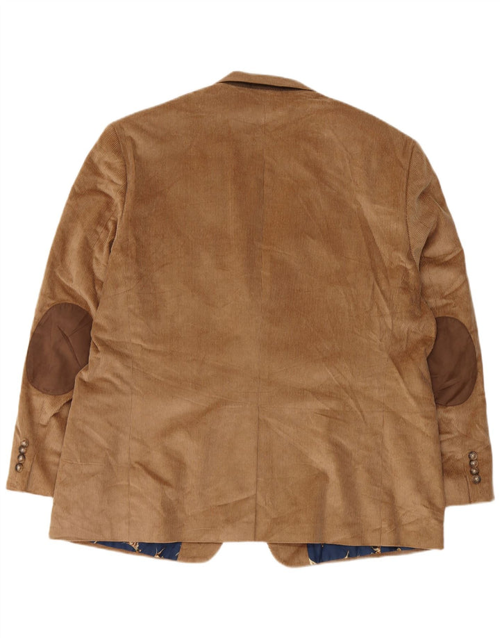 CHAPS Mens Corduroy 2 Button Blazer Jacket UK 48 4XL Brown Cotton