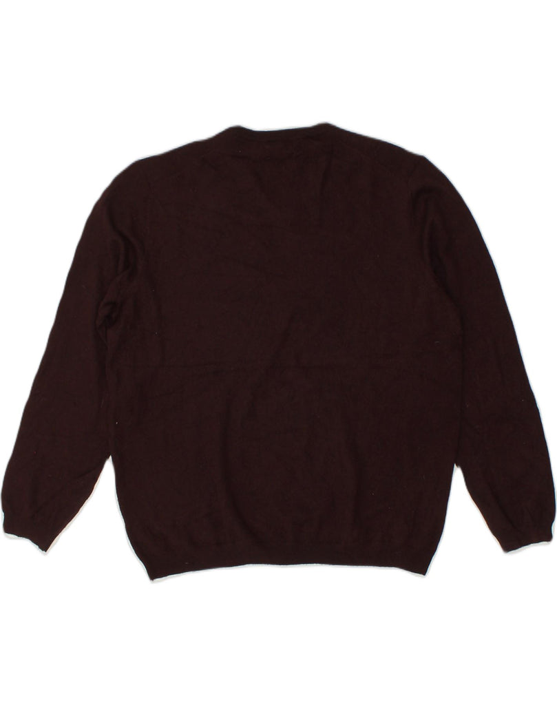 CALVIN KLEIN Mens V-Neck Jumper Sweater XL Purple Merino Wool | Vintage Calvin Klein | Thrift | Second-Hand Calvin Klein | Used Clothing | Messina Hembry 