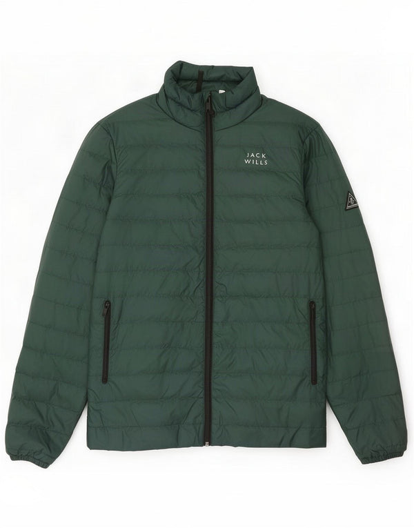 Jack Wills Mens Padded Jacket UK 36 Small Green Polyamide