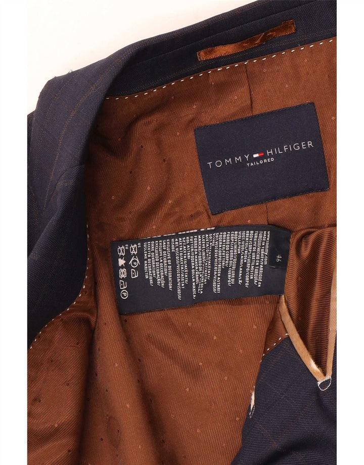 Tommy Hilfiger Mens Tailored Blazer Jacket IT 46 Small Navy Blue Check