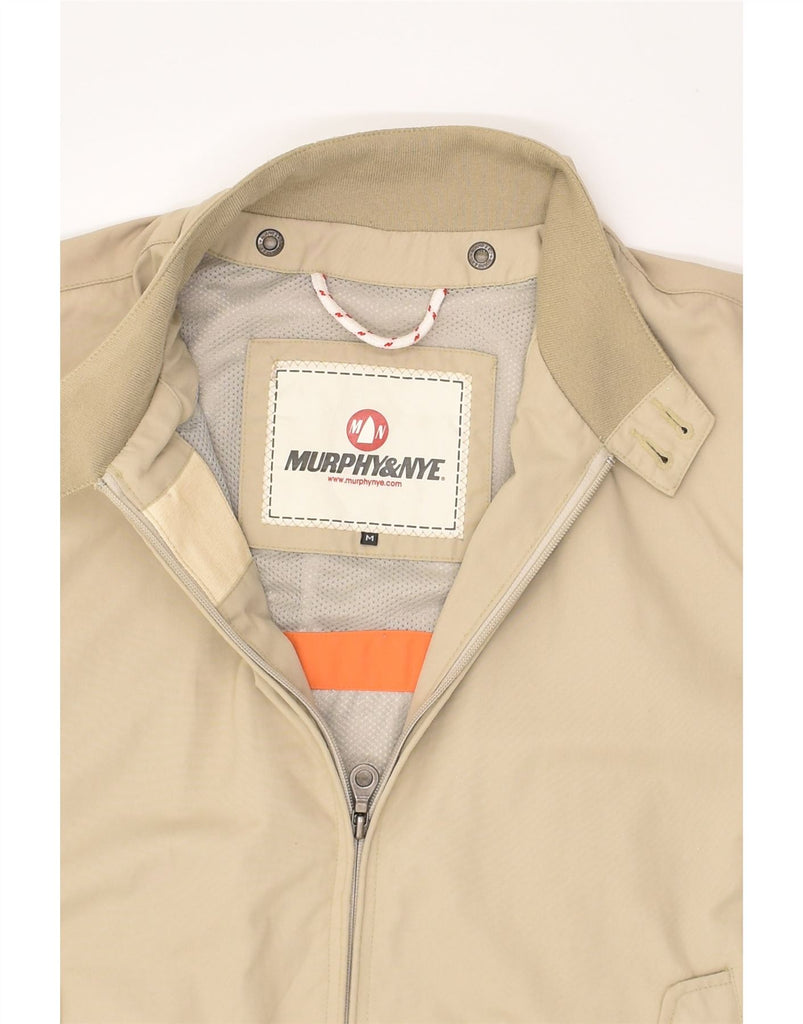 MURPHY & NYE Mens Bomber Jacket UK 38 Medium Beige Polyester | Vintage Murphy & Nye | Thrift | Second-Hand Murphy & Nye | Used Clothing | Messina Hembry 