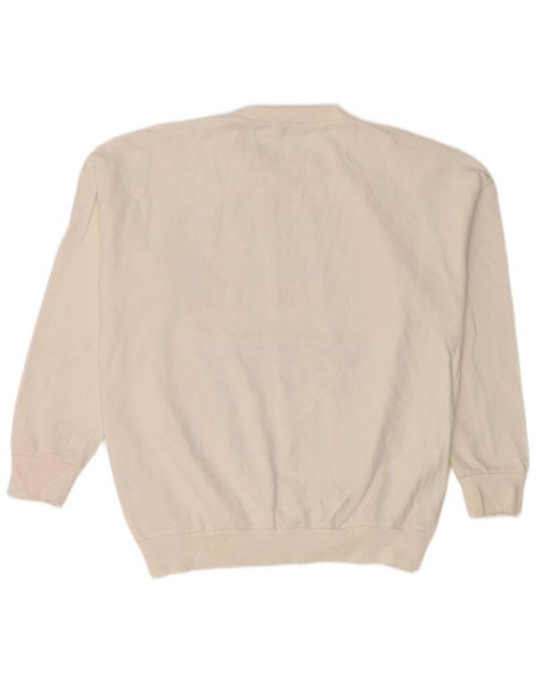 Zara Womens Graphic Oversized Sweatshirt Jumper UK 10 Small White Cotton