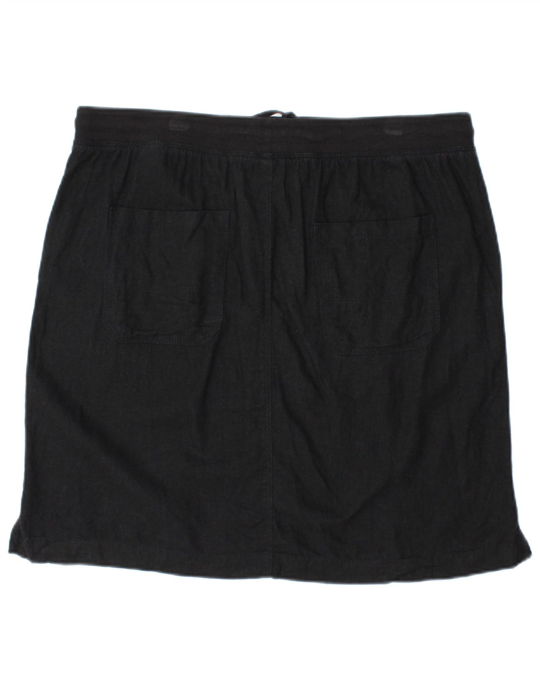 MARKS & SPENCER Womens Mini Skirt UK 16 Large W34  Black Linen